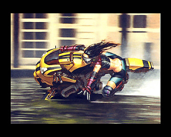 Gina, motorcycle, bike, game HD wallpaper