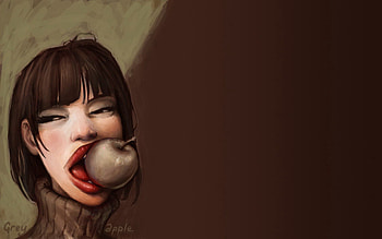 Food, Art, , Drawing, Girl, Emotions HD wallpaper