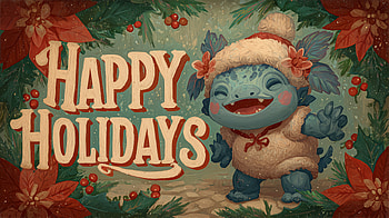 Happy Holidays, kawaii HD wallpaper