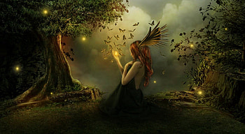 Forest Demon, Sparkle, Demon, Forest, Fantasy HD wallpaper