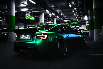 Toyota, green car, rear HD wallpaper