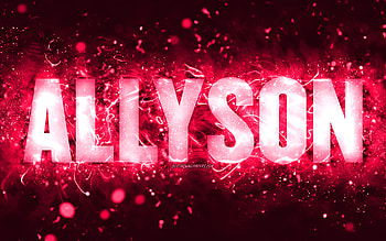 Happy Birtay Allyson, , pink neon lights, Allyson name, creative, Allyson Happy Birtay, Allyson Birtay, popular american female names, with Allyson name, Allyson HD wallpaper