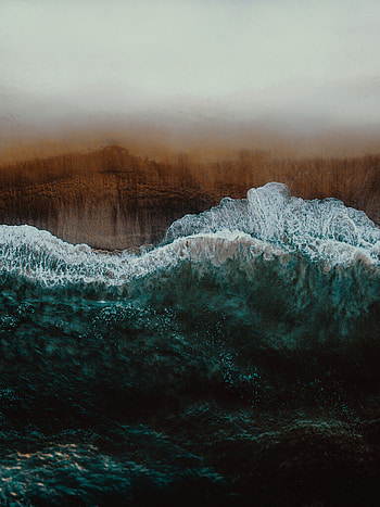 Nature, Sand, View From Above, Shore, Bank, Foam, Surf, Wave HD phone wallpaper