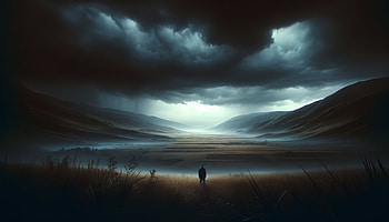 Solitude in Storm - Anxiety-Themed, anxiety, landscape, solitude, valley HD wallpaper