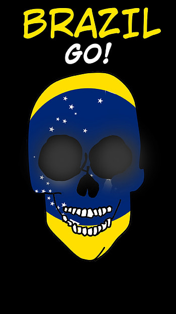BRAZIL, head, , hair, meta, black, drawing, mobile, skull HD phone wallpaper