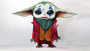 Baby Joker X Yoda, joker, baby-yoda, superheroes, artist, artwork, digital-art HD wallpaper