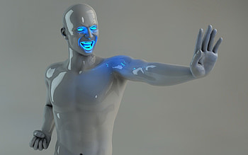 3D, Neon, Human, Person, Robot, Gesture, Hit, Blow, Dummy, Mannequin HD wallpaper