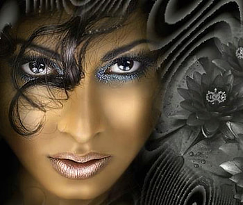 Black eyes, eyes, face, black, fantasy HD wallpaper