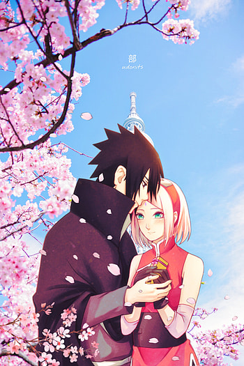 Sasuke and Sakura, people_in_nature, sky HD phone wallpaper