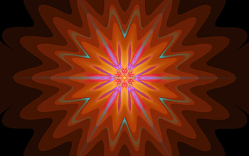 Orange Rays, star, rays, digital art, fractal, orange HD wallpaper