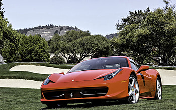Trees, Sky, Ferrari, Italy, Cars, Field HD wallpaper