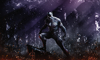 Black Panther Flame Artwork, black-panther, 2018-movies, movies, artwork, artist, digital-art, deviantart HD wallpaper