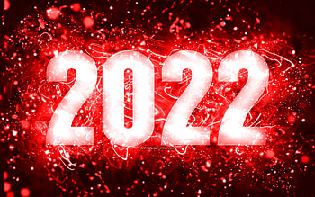 Happy New Year 2022, red neon lights, 2022 concepts, 2022 new year, 2022 on red background, 2022 year digits, 2022 red digits HD wallpaper