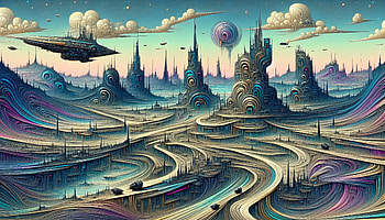 Futuristic Cityscape, Science Fiction, futuristic city, Digital Art, sci fi landscape, abstract design HD wallpaper