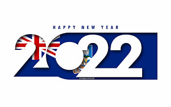 Happy New Year 2022 Falkland Islands, white background, Falkland Islands 2022, Falkland Islands 2022 New Year, 2022 concepts, Falkland Islands, Flag of Falkland Islands HD wallpaper