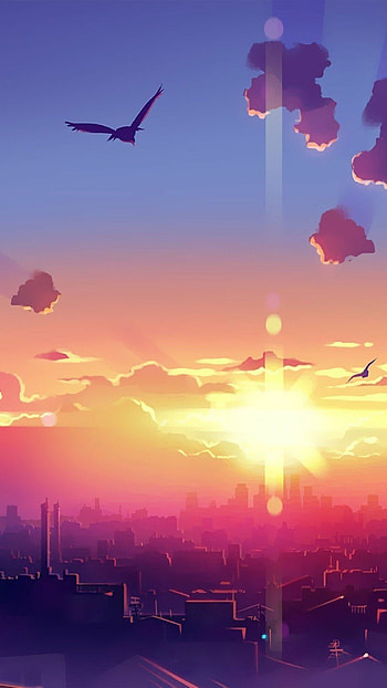 Nature, Sunrise, Anime HD phone wallpaper