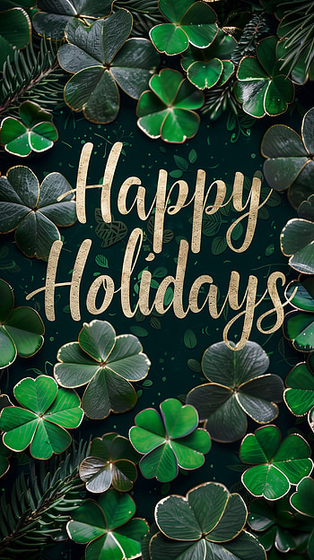 Holiday Clover Calligraphy , Happy Holidays, clover HD phone wallpaper