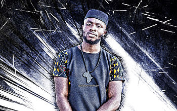 Fuse ODG, grunge art, british rapper, music stars, Nana Richard Abiona, blue abstract rays, british celebrity, Fuse ODG HD wallpaper