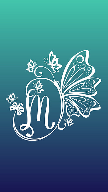 Butterfly M, letter HD phone wallpaper