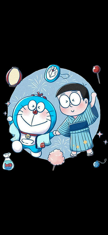 Doremon and nobita, art, pink HD phone wallpaper
