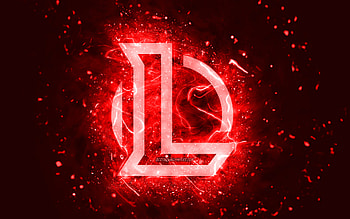 League of Legends red logo, , LoL, red neon lights, creative, red abstract background, League of Legends logo, LoL logo, online games, League of Legends HD wallpaper