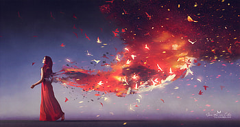 Bird Lady , artist, artwork, digital-art, deviantart HD wallpaper