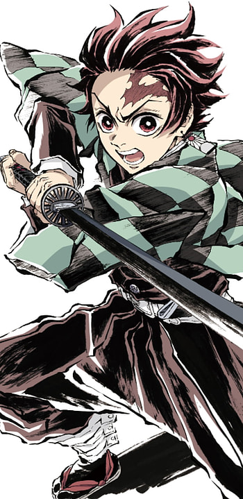 Kamado Tanjiro, art, hair HD phone wallpaper
