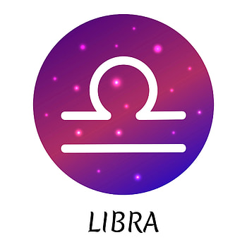 Zodiac sign Libra, Isolated vector icon, Starry gradient design, Astrological element HD phone wallpaper