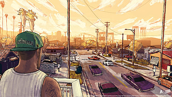 Gta San Andreas Artwork, gta, gta-5, games, artwork HD wallpaper