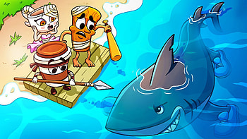 : Italian Brainrot Cappuccino Crew vs Shark Showdown, Italian Brainrot, Tung Tung Tung Sahur HD wallpaper