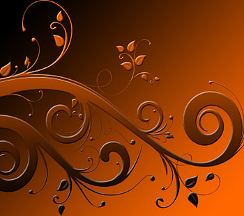 Floral Pattern, black, abstract, floral, spring, orange, pattern HD wallpaper