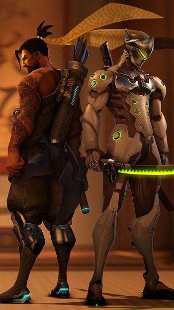 Genji and Hanzo, Dynamic duo, Sony Xperia , Epic battles HD phone wallpaper