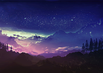 Stars Landscape Digital Art , landscape, artist, artwork, digital-art HD wallpaper