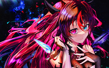 IRyS, , purple hair, Virtual YouTuber, VTuber, artwork, manga, IRyS channel HD wallpaper