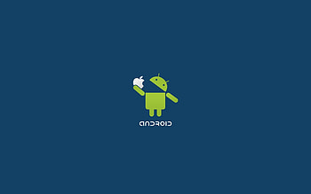 Android Logo Eat Apple Funny Uploaded by Walls HD wallpaper
