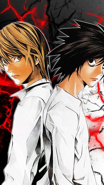 Kira vs Ryuzaki, anime, light yagami, deathnote, hideki ryuzaki HD phone wallpaper