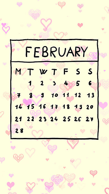 February 2022, calendar, magenta, pink, hearts, yellow, valentine, day, heart HD phone wallpaper