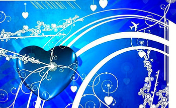 Blue Heart, blue, vector, heart, abstract HD wallpaper