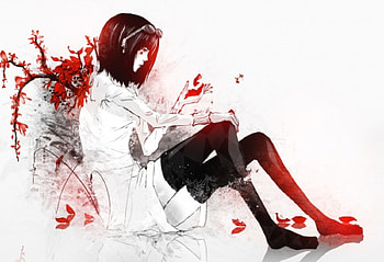 The Day She Turned Red, Blossom, Tree, Red, Cant think of a fourth, Lady HD wallpaper