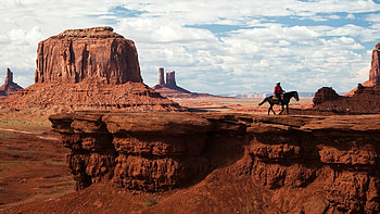 Preview canyon, desert, horseback rider, wild west, cowboy HD wallpaper