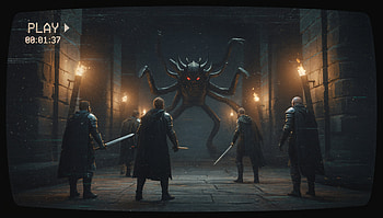 Fantasy: Knights vs. Abyssal Shadow Leviathan, Fantasy, Monster HD wallpaper