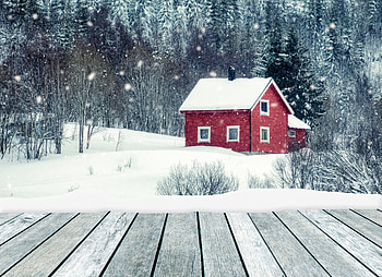 Cottage-Winter, Cottage, Nature, Winter, snow HD wallpaper