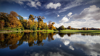 Landscape, Rivers, Trees, Clouds HD wallpaper