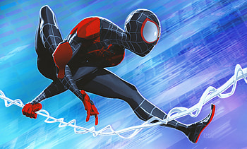 Miles Morales Jumping Artwork, spiderman, superheroes, artwork, digital-art, art, artstation HD wallpaper