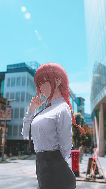 Makima, waifu, anime_, anime_x_reality, anime_aesthetic, chainsaw_man, anime HD phone wallpaper