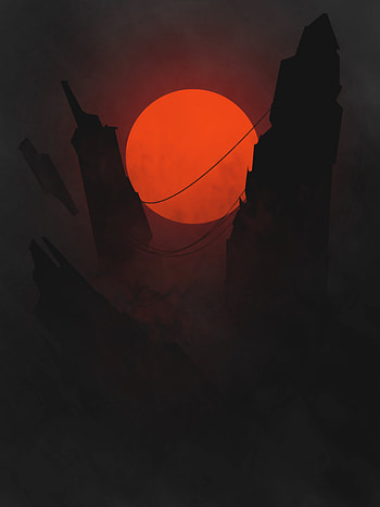 Art, Sun, Vector, Rocks, Dark HD phone wallpaper