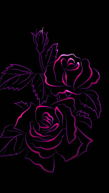 Neon Roses, flower, artistic, rose HD phone wallpaper