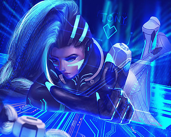 Sombra In Cyber Space, sombra, overwatch, artwork, games, deviantart HD wallpaper