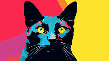 Vibrant Pop Art Black Cat, pop art, Black Cat, Animal, cat HD wallpaper
