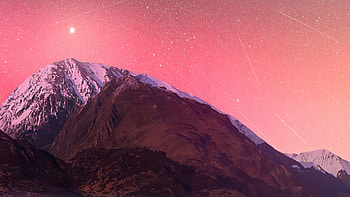 Celestial Peaks Embracing The Starlit Mountains, mountains, nature HD wallpaper